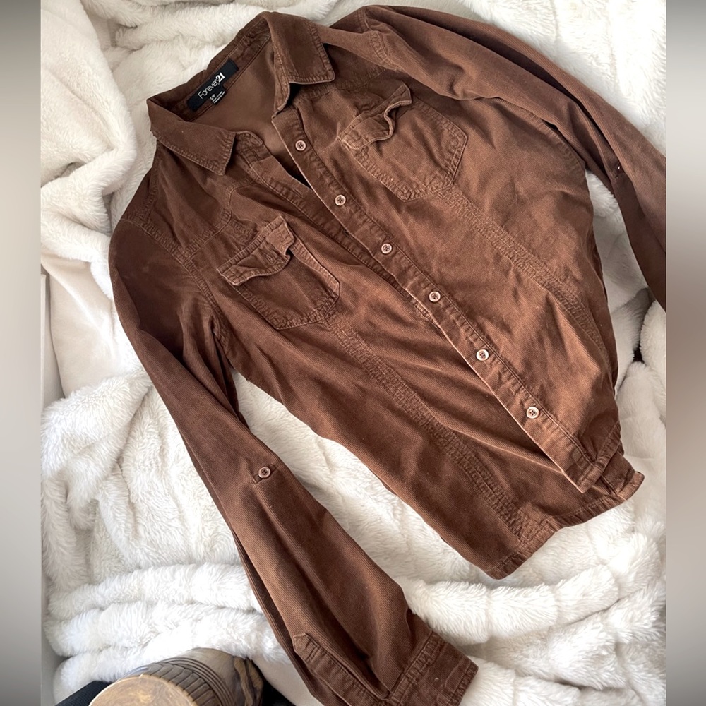 Forever 21 Corduroy Button Down Top